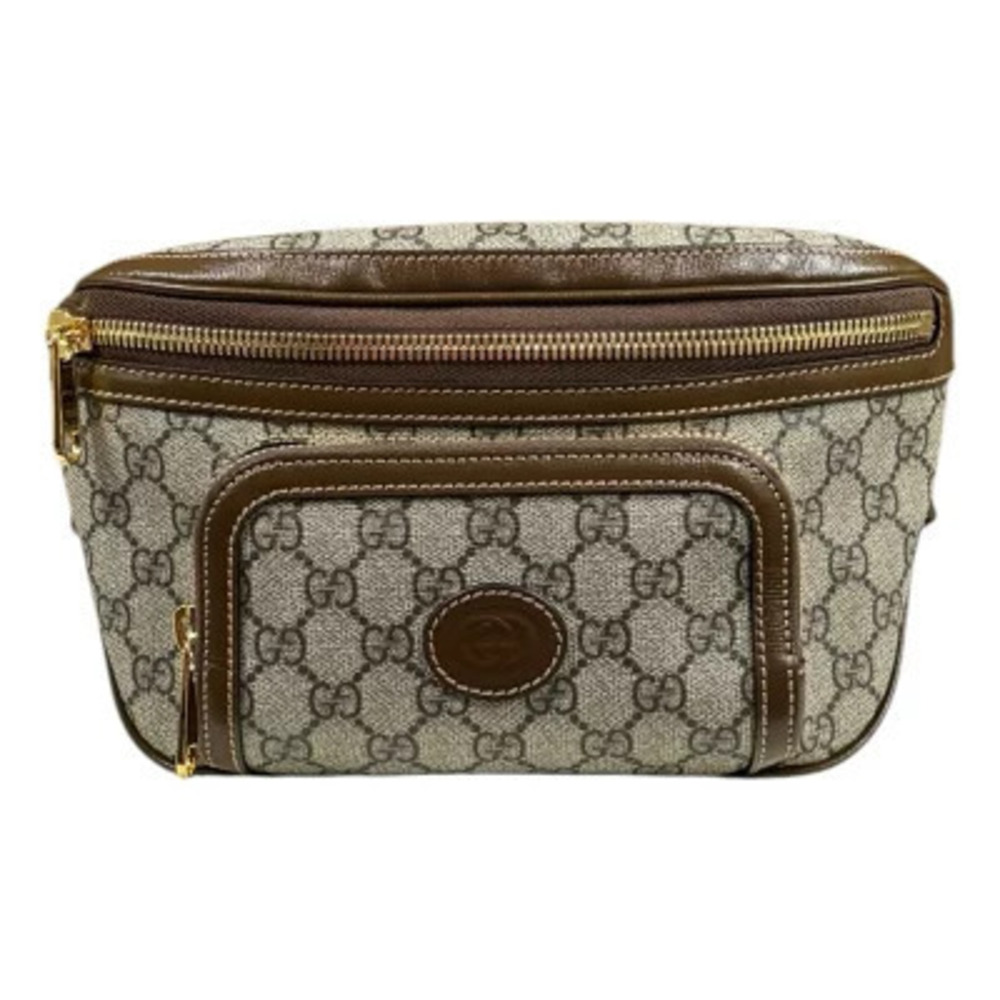 Gucci GG Belt Waist Body Bag Supreme Waist Canvas Brown Body